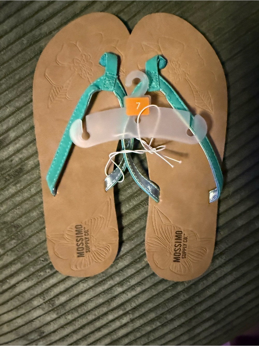 Mossimo Supply Co. Teal Strap Flip Flop Sandals - Women- NWT